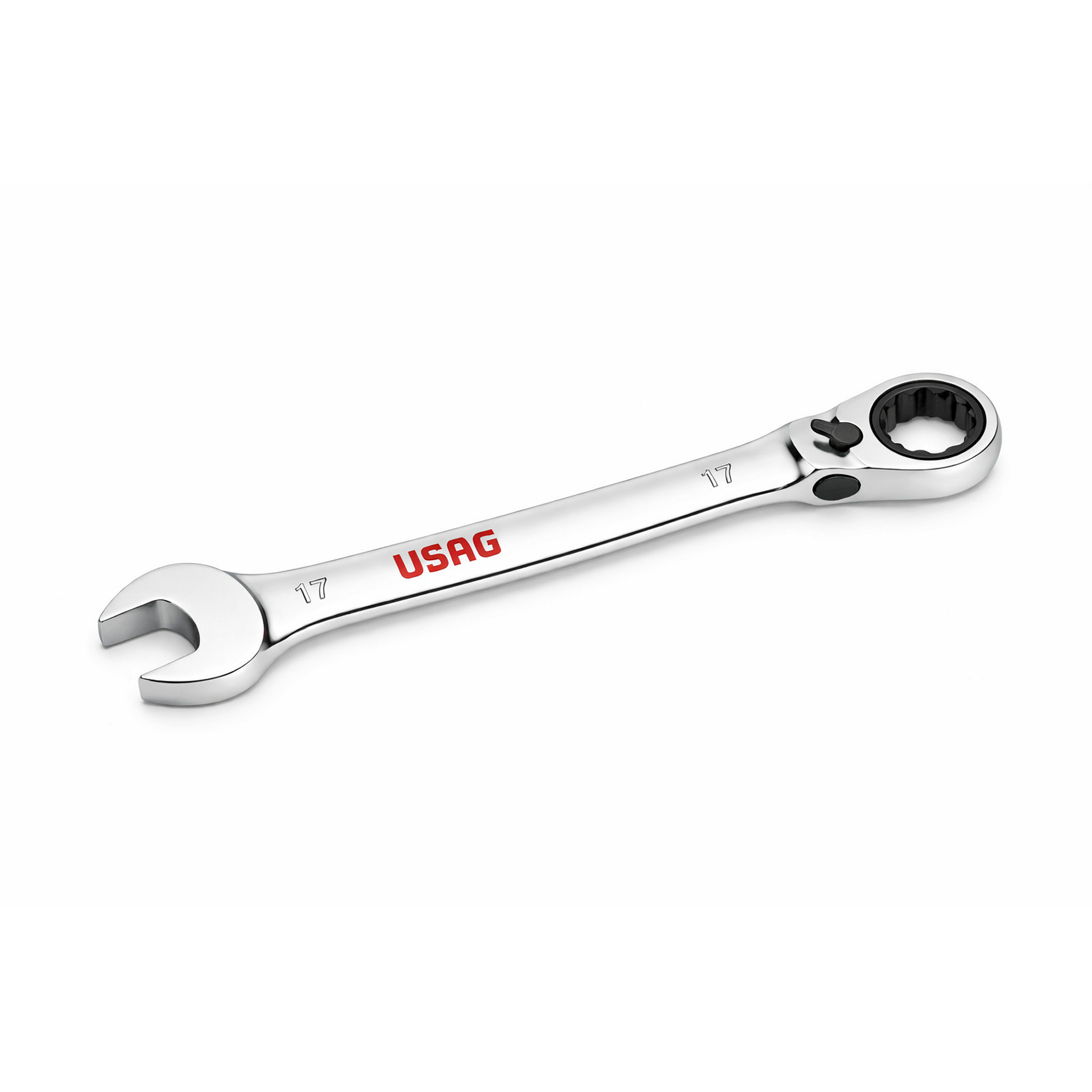 Cheie combinata cu clichet reversibil și inel de blocare, 17 mm  USAG